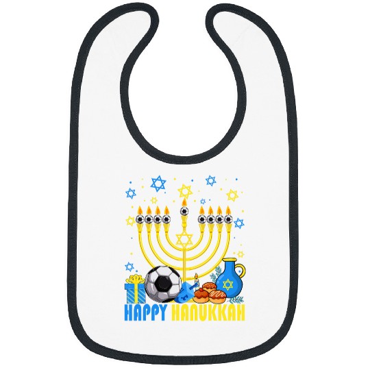 Sport Soccer Funny Soccer Balls Temple Menorah Chanukah Hanukkah Pajama Bibs