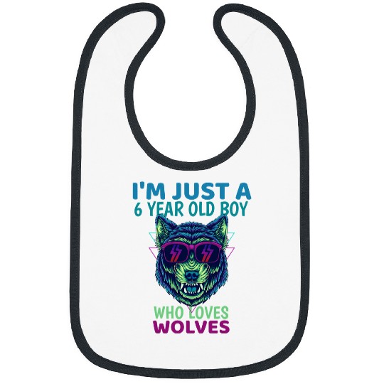 Coyote Mammal Boys Im Just A 6 Year Old Boy Birthday Gifts Wolves Bibs