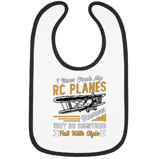 I Never Crash My RC Planes Airplane Pilot vintages RC Plane Bibs