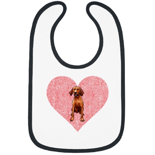 Coonhound Pet Redbone Coonhound Valentines Day Dog Love Fingerprint 1 Bibs