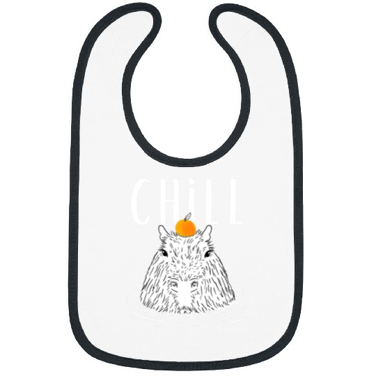 capybaras Mammal Chill capybaras with orange on head in a hot spring bath Bibs