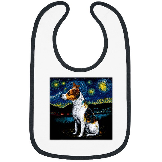 Jack Russell Pet Surrealism Starry Night Jack Russell Bibs