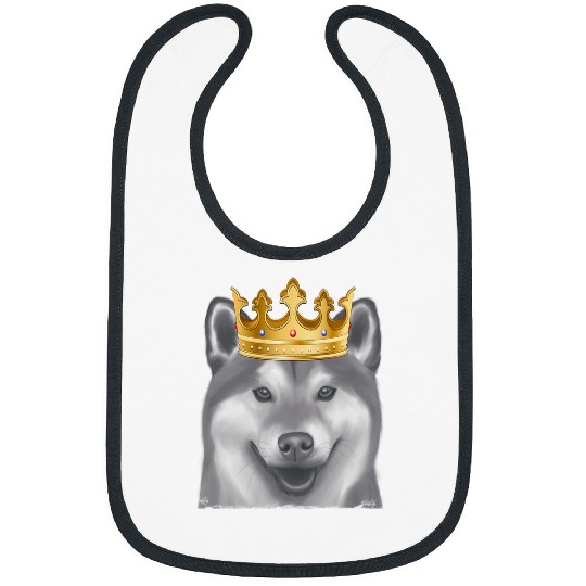 Shiba Inu Pet Wearing A Crown Bibs