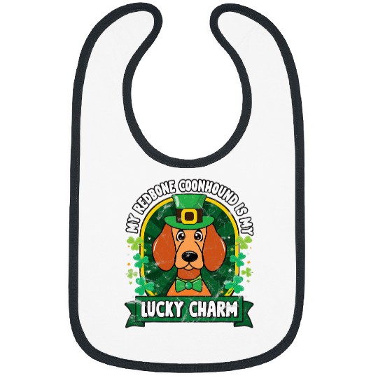 Coonhound Pet Redbone Coonhound St Patricks Lucky Charm Mom Dad Bibs