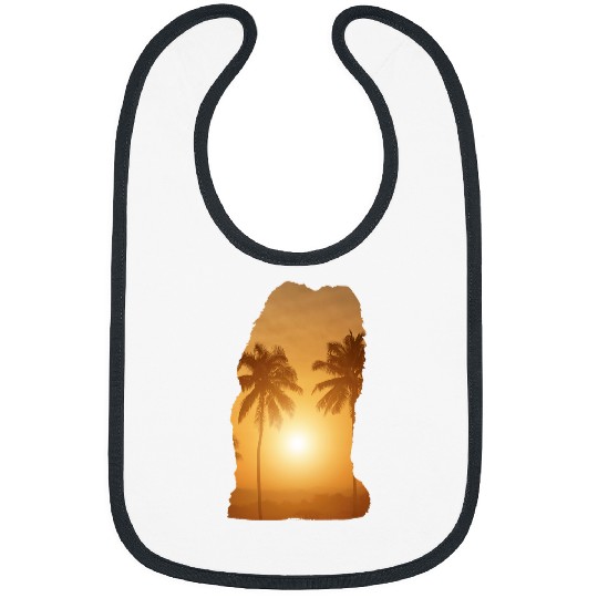 Chow Chow Pet Summer Sunset Beach Dog Silhouette Bibs