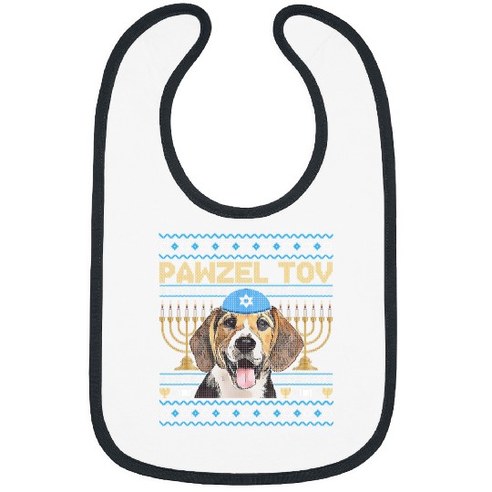 Beagle Pet Pawzel Tov Jewish Beagle Dog Funny Hanukkah Bibs