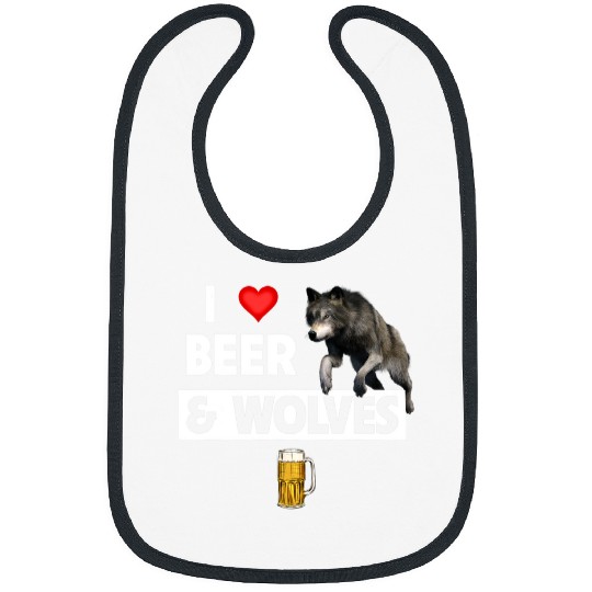 Coyote Mammal Beer I Love Beer And Wolves Drinking Zoo Wildlife Nature Outdoors Bibs