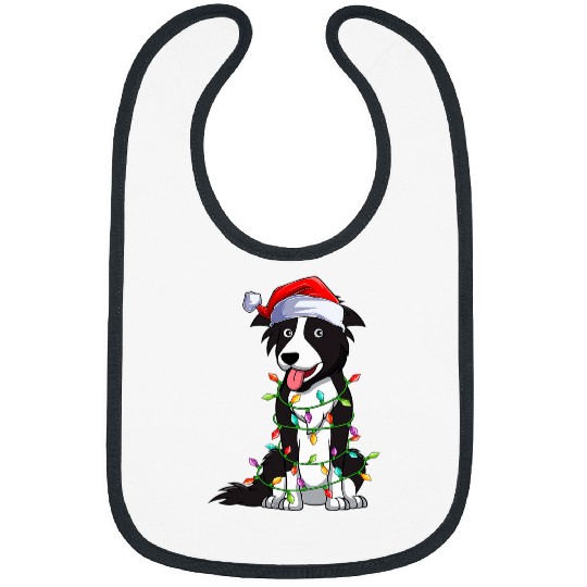 Border Collie Pet Lover xmass Santa Border Collie Christmas Bibs