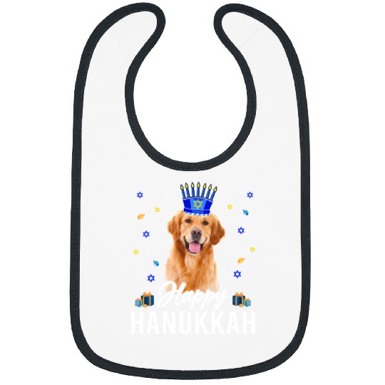 Golden Retriever Pet Happy Hanukkah Golden Retriever Menorah Hat Jewish xmass 21 Bibs