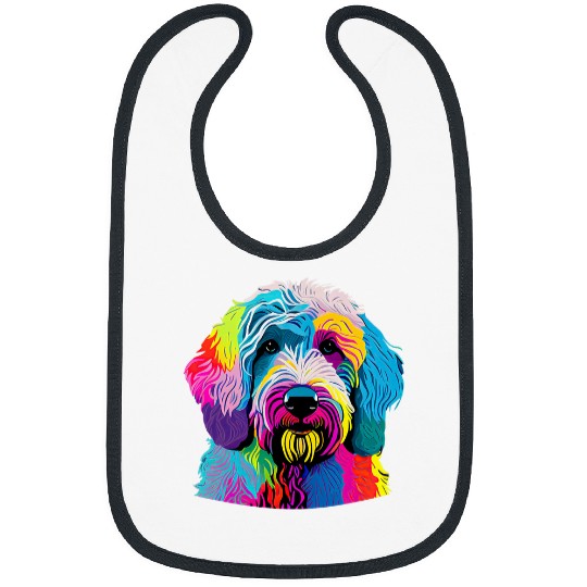 Labradoodle Pet Lovers Pop Art Labradoodle Bibs