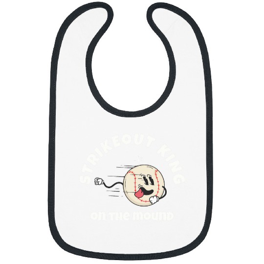 Sport Baseball Pitcher Strikeout King on the Mound Bibs