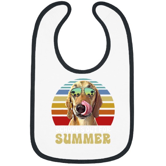 Coonhound Pet Schools Out for Summer Redbone Coonhound Dog Teacher Bibs