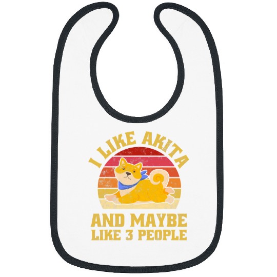 Akita Pet Funny Pets Animal AkitaInu Dog Lover Vintage Retro Sunset 3 Dog 6 Bibs