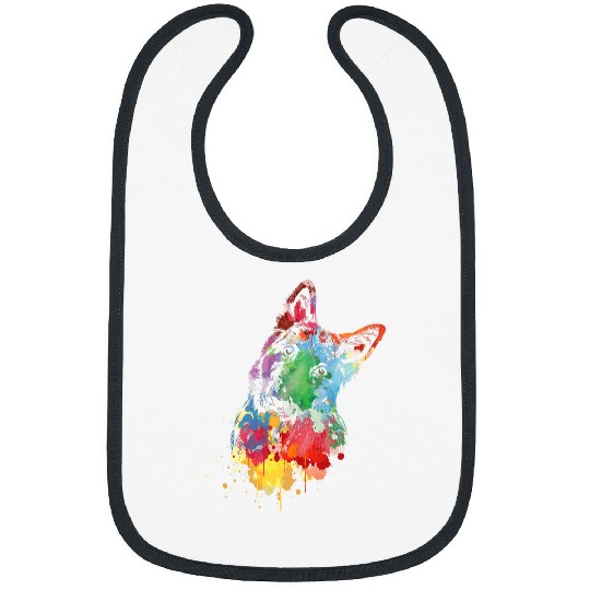 German Shepherd Pet Splash Painting Art Bibs