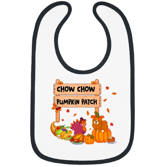 Chow Chow Pet Pumpkin Patch Thanksgiving Dog In Pumpkin Turkey Bibs