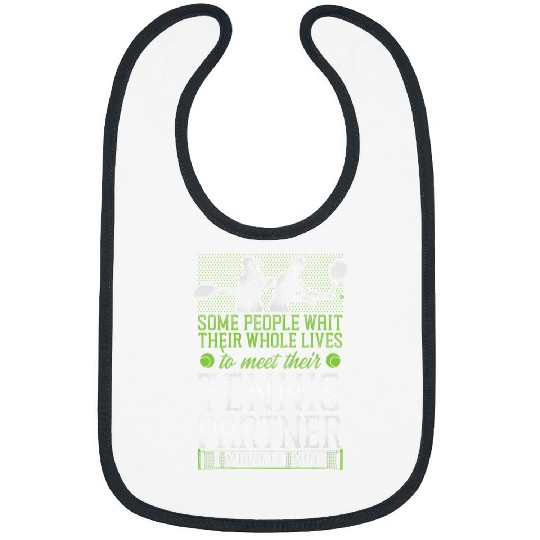 Sport Tennis Player Racket Husband Wife Marriage Wedding Bibs