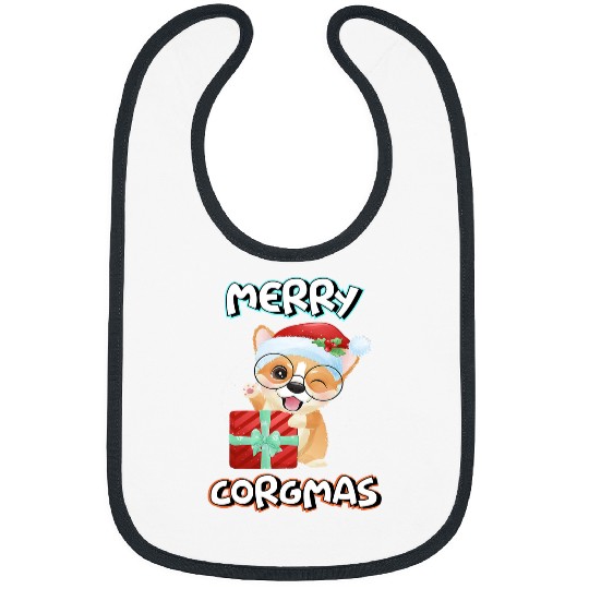 Corgi Pet Dog Funny Merry Corgmas Corgi Lover Corgi Ugly Christmas 374 Bibs