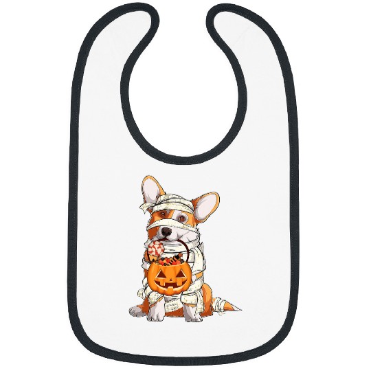 Corgi Pet Dog Cute Halloween Costume Welsh Corgi Mummy Welsh Corgis 341 Bibs