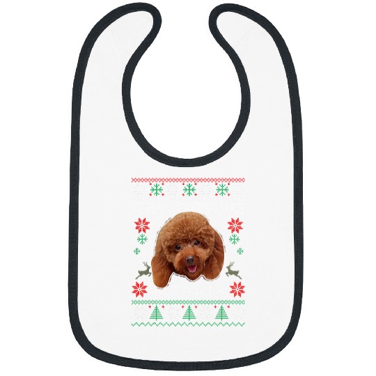 Poodle Pet Ugly Christmas Dog Owner Dog Lover Dog Mom Dad 55 Bibs