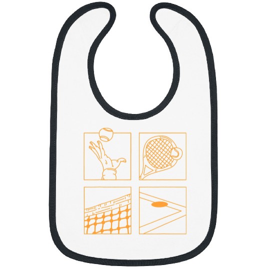 Sport Tennis Player Line Art Illustration Minimalist Tennis Design Bibs