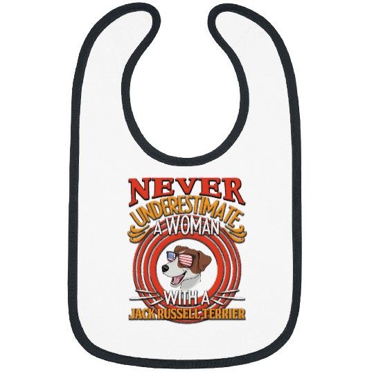Jack Russell Pet TerrierNever Underestimate A Woman With A Jack Russell Terrier lover Bibs