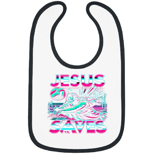 Sport Volleyball 80s Vaporwave Jesus Saves Volleyball Bibs