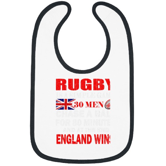 Sport Rugby Funny englands Rugby Distressed British Flag Gift Bibs