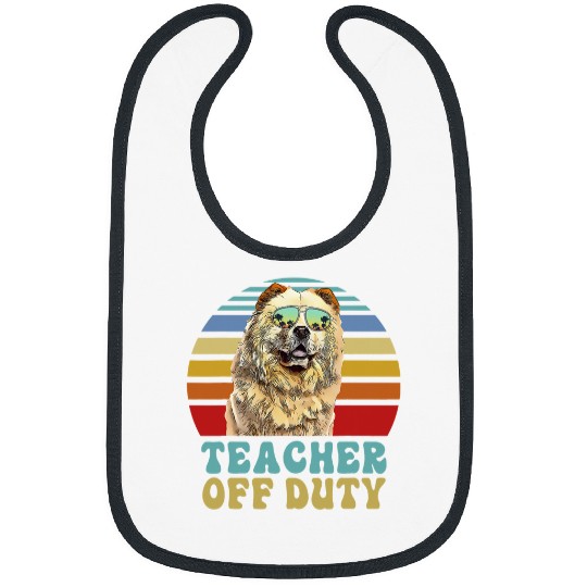 Chow Chow Pet Teacher Off Duty Funny Chow Chow Dog Summer Bibs