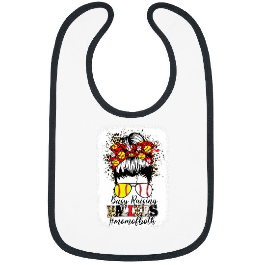 Sport Baseball Busy Raising Ballers Baseball Softball Mom Fun Mom Of Both Bibs