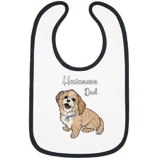 Havanese Pet Cute Tan White Havanese Dad Dog Lovers Bibs
