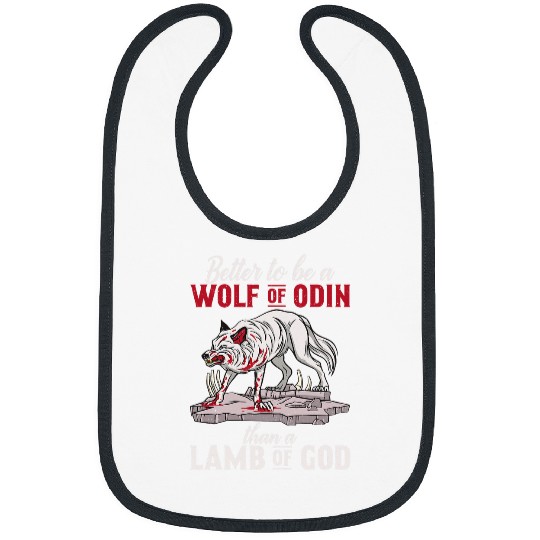 Coyote Mammal Better to be a wolfs of Odin then Lamb of God Nordic Viking Bibs