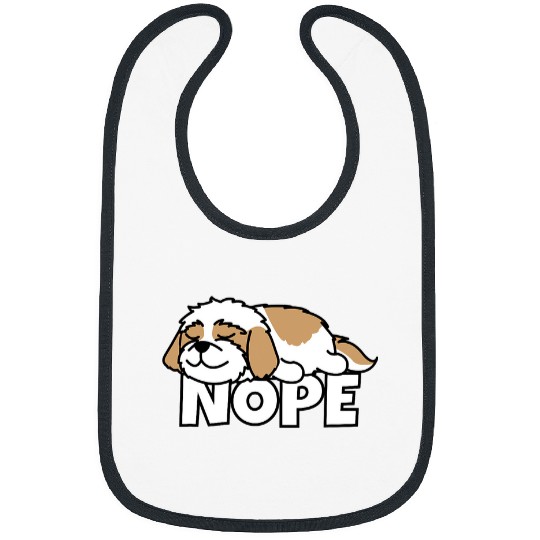 Shih Tzu Pet Lazy Shih Tzu Cute Dog Nope Bibs