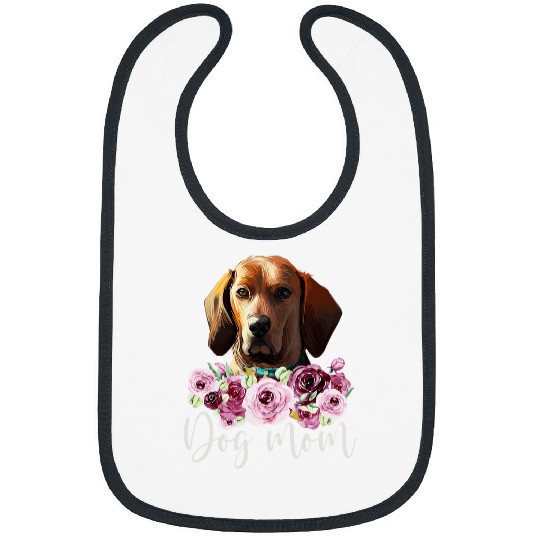 Coonhound Pet Redbone Coonhound Dog Mom Floral Bibs