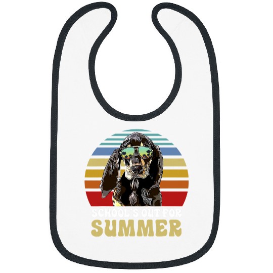 Coonhound Pet Schools Out for Summer Black and Tan Coonhound Dog Teacher Bibs