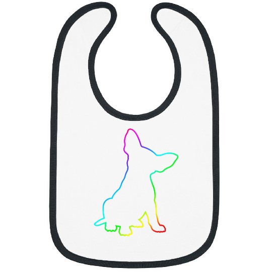 Chihuahua Pet Rainbow Outline Silhouette Bibs