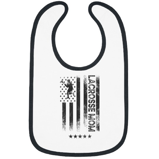 Sport Lacrosse Gift USA American Flag Lacrosse Mom 1 Bibs