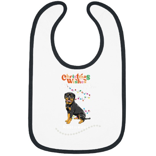 Rottweiler Pet lovers Christmas wishes Rottweiler xmass greetings Bibs