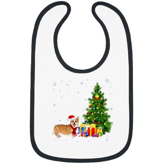 Corgi Pet Dog Funny Corgi Dogs Lover Santa Hat Corgi Christmas 329 Bibs