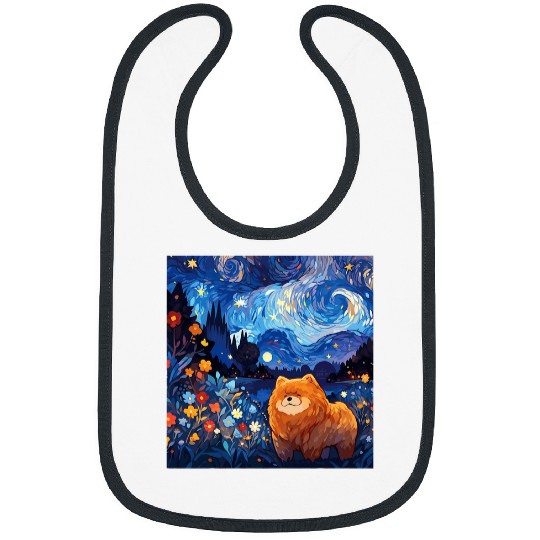 Chow Chow Pet Starry Night For Dog Mom Dog Dad Bibs