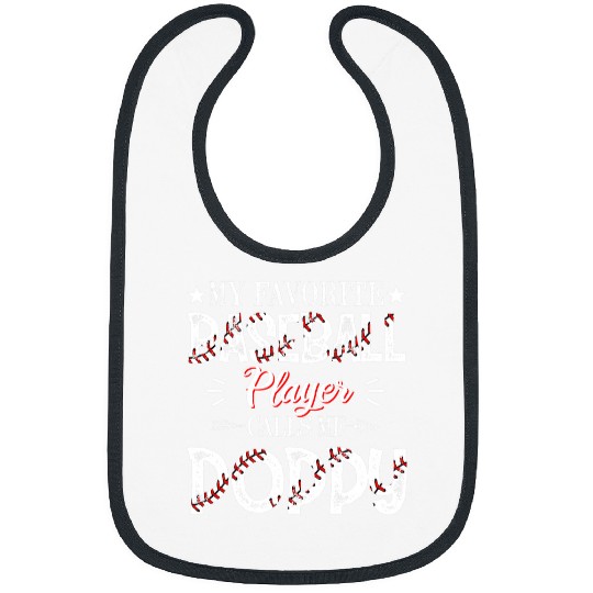 Sport Baseball My Favorite Baseball Player Calls Me Poppy Bibs