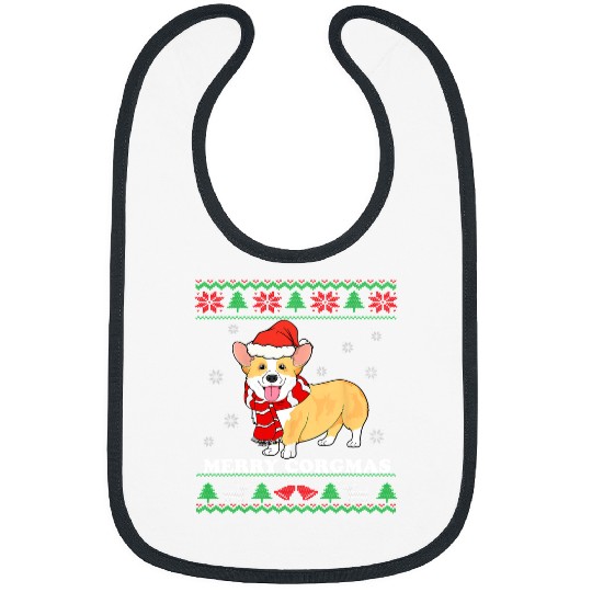 Corgi Pet Dog Merry Corgmas Corgi Santa Corgi Ugly Christmas Pajama 242 Bibs
