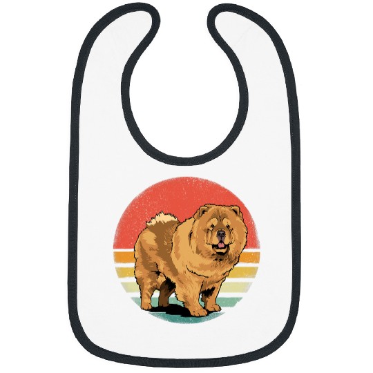 Chow Chow Pet Retro Vintage Chow Chow Dog Puppy Dog Mom and Dad Bibs