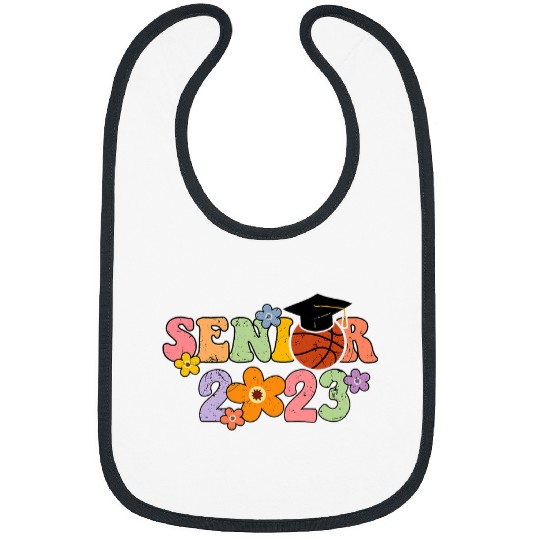 Sport Basketball Senior Class of Groovy Graduation Gifts 3 Bibs