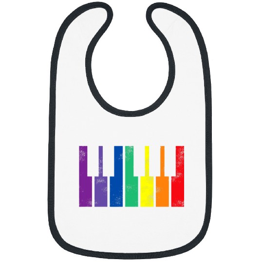 Funny Piano LGBT Pride Pride Month Rainbow Piano Key Bibs