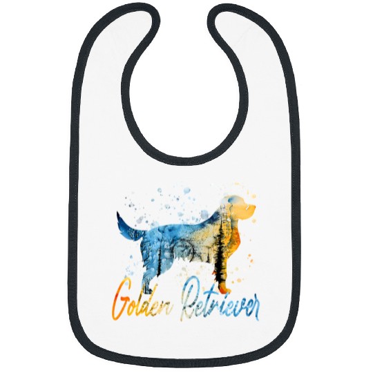 Golden Retriever Pet Watercolor Rainbow Dog Lovers 313 Bibs