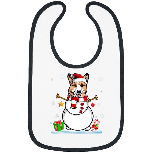 Corgi Pet Dog Funny Christmas Pajama Corgi Santa Snowman 127 Bibs