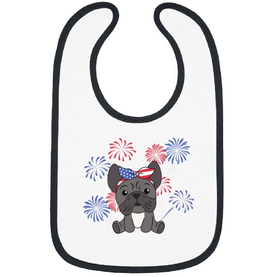 French Bulldog Pet 4th Of July American French Bulldog Kids Usa Fireworks Bibs