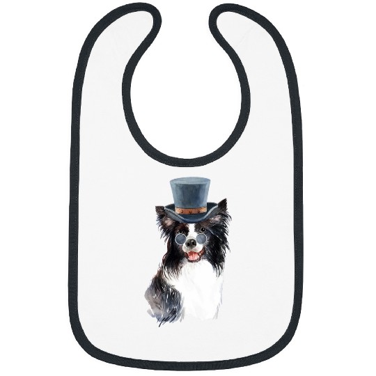 Border Collie Pet Watercolour Border Collie for Dog Owners Bibs