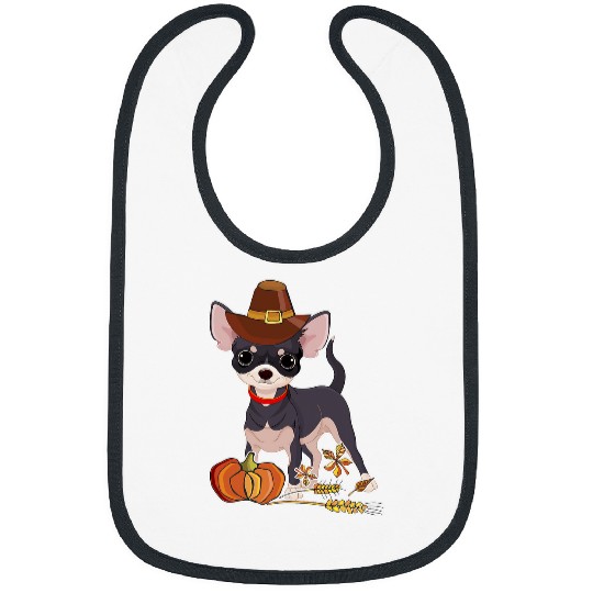 Chihuahua Pet pilgrim chihuahua pumpkin thanksgiving fall dog mom dad Bibs