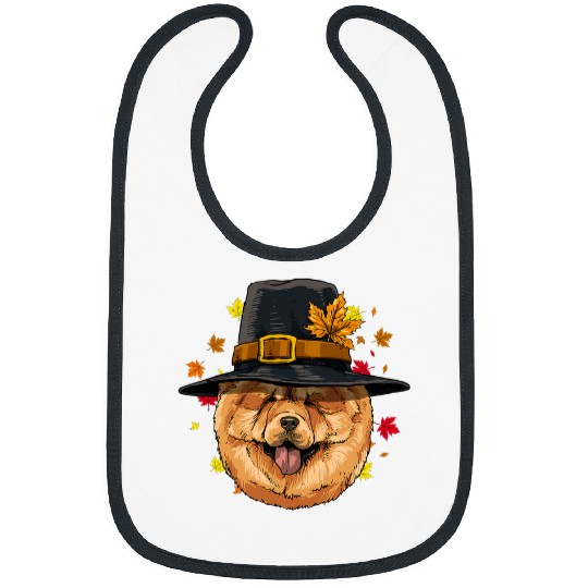 Chow Chow Pet Thanksgiving Chow Chow Dog Pilgrim Turkey Day Autumn Fall Bibs